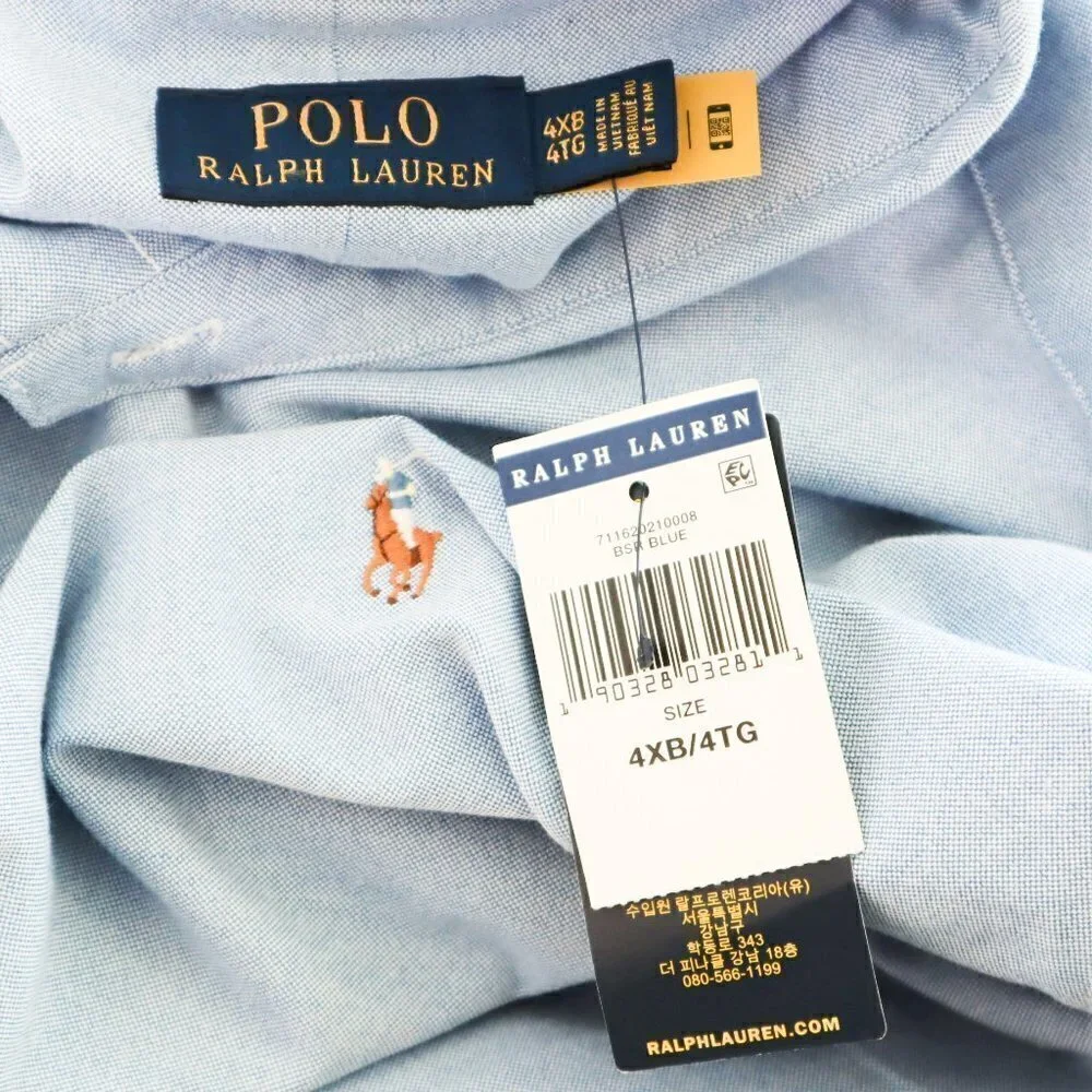 Ralph Lauren Polo Chambray Slim Fit Oxford Shirt Button Front Logo NWT 4XB 4XL